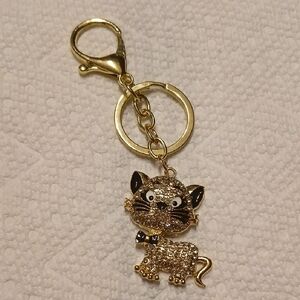 Gold and Black Cat Keychain